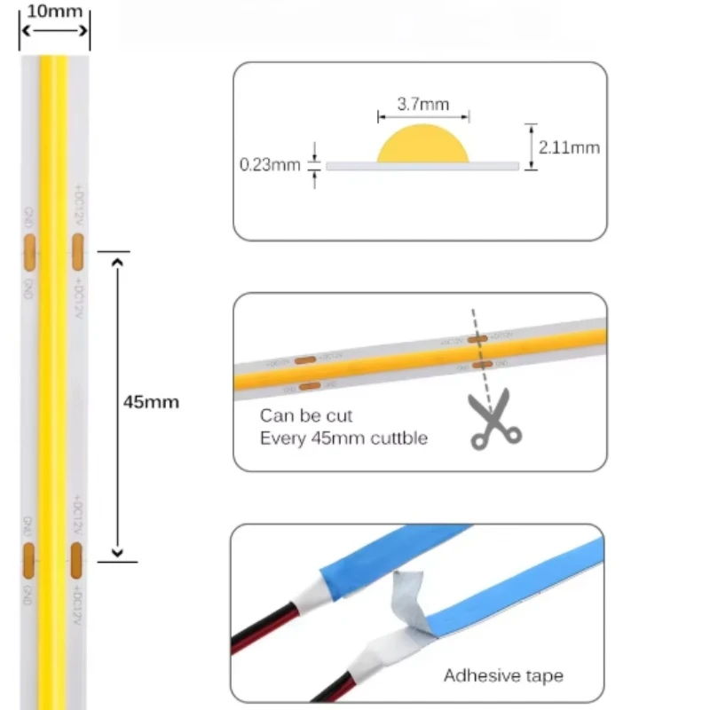 Dimmable 24v COB LED Strips Light